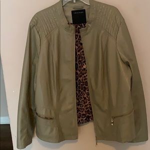 Beige leather jacket